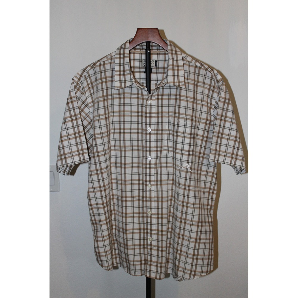 VTG O'Neill Men's Plaid Short Sleeve Button Up Shirt Size XL